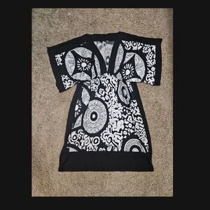 Max Brand Black and White Patterned Dress